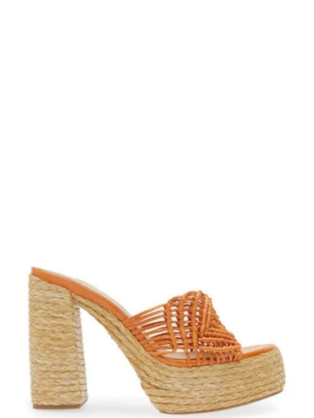Paloma Barcel Susana Raffia Orange Woven Rope-Platform Mules Eu40/Us9 — image 2 of 8